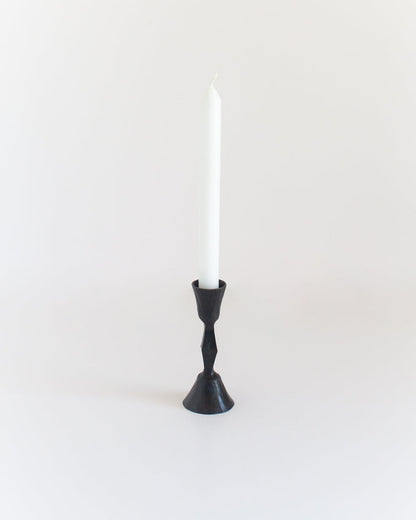 Low Diamond Hand-Forged Iron Candle Stand