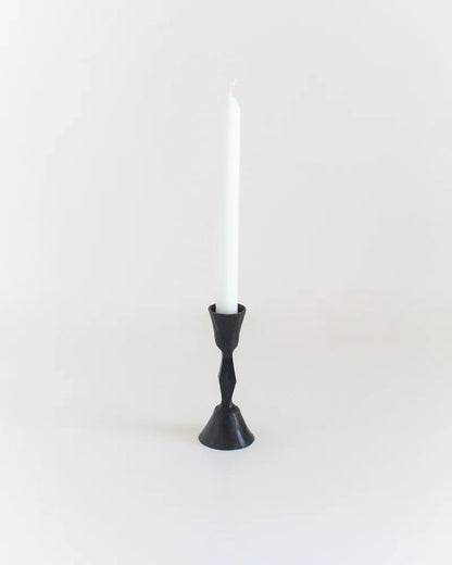 Low Diamond Hand-Forged Iron Candle Stand