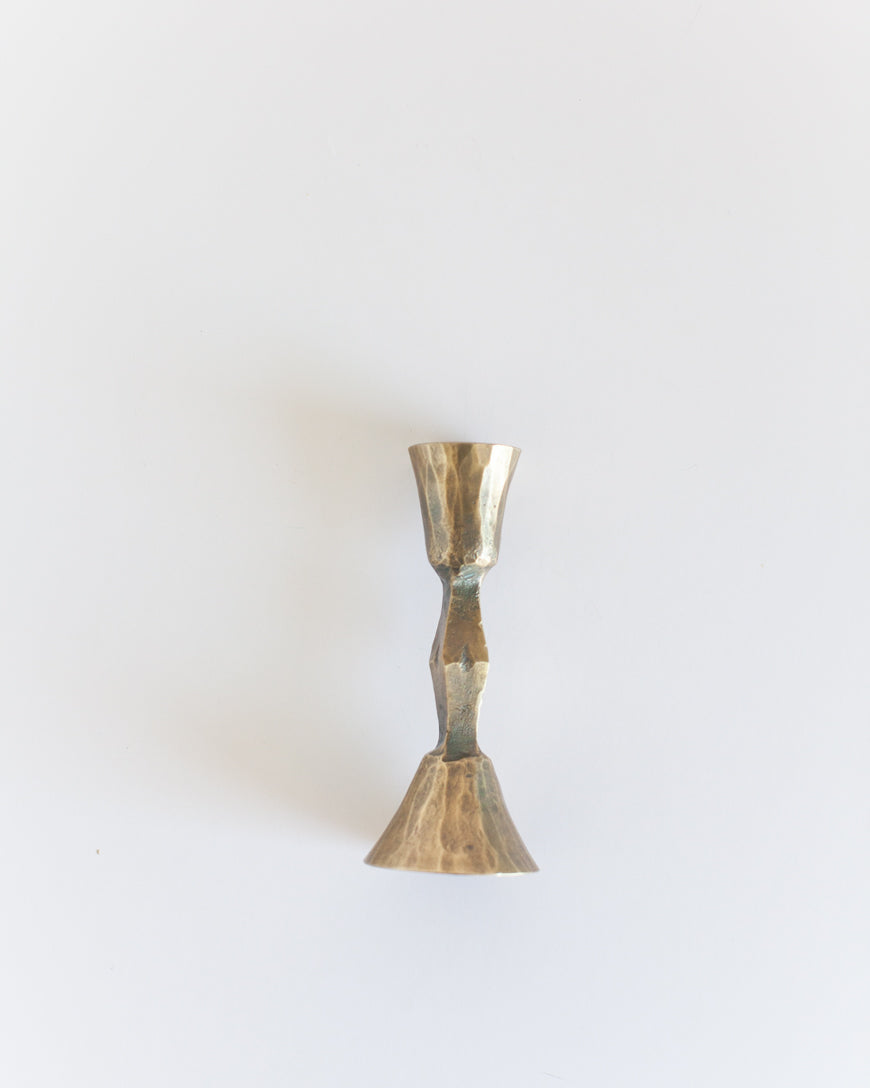 Low Diamond Hand-Forged Iron Candle Stand