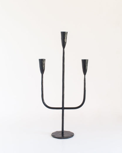 Hand-Forged Iron Candelabra