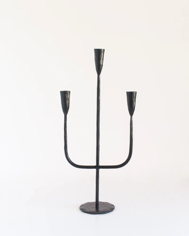 Hand-Forged Iron Candelabra
