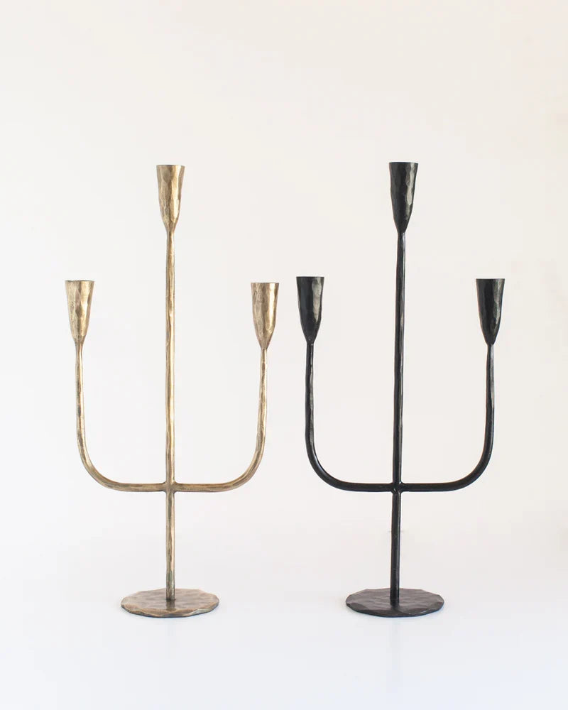 Hand-Forged Iron Candelabra