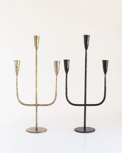 Hand-Forged Iron Candelabra