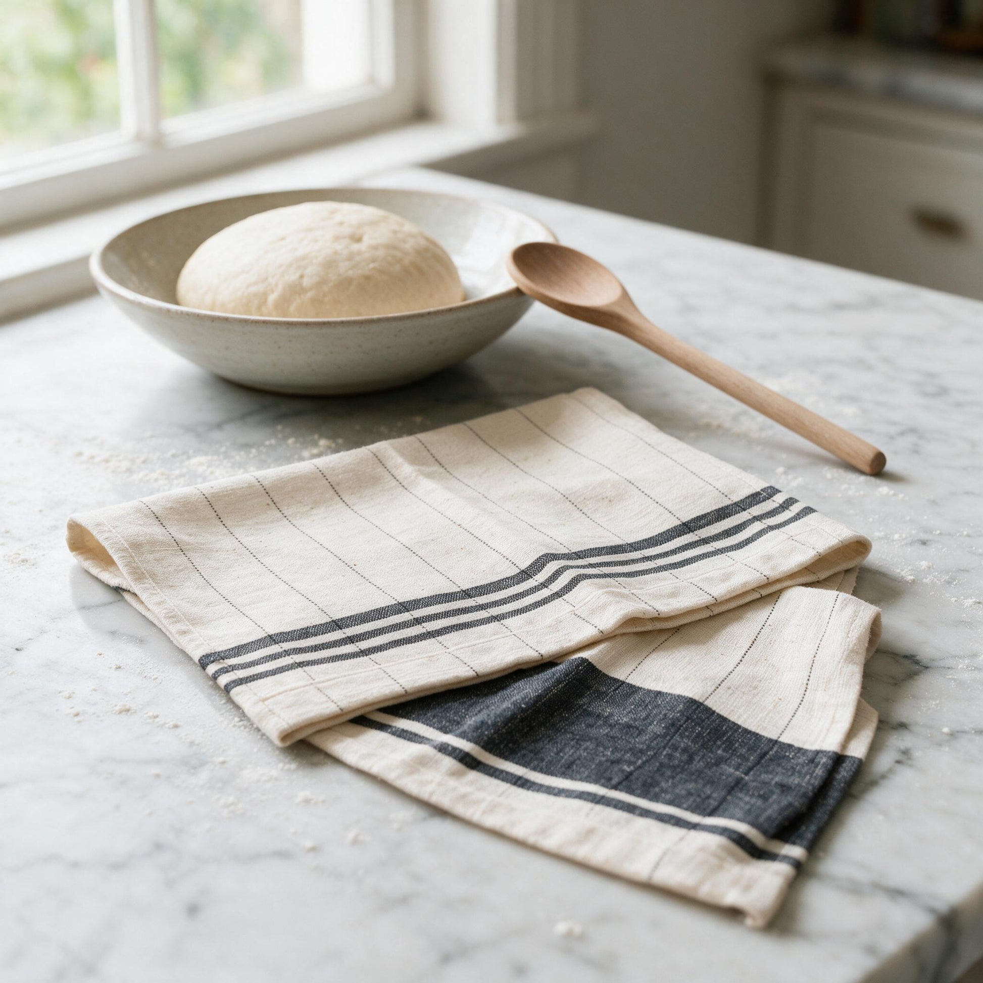 Chelsea tea towel on a baking counter