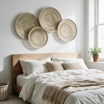 Binga lace blonde basket above a bed