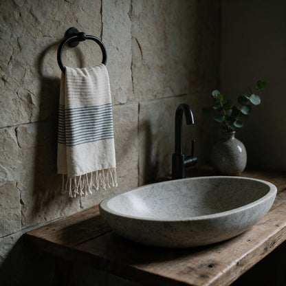 Riviera hand towel in a powder room