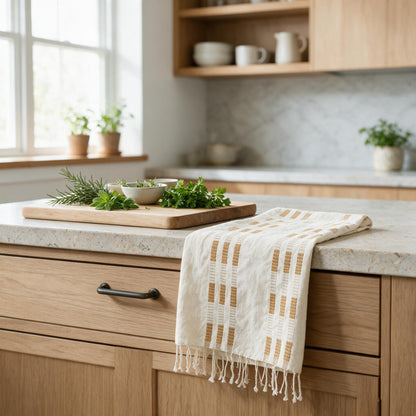 Soho cotton hand towel in a modern kitchen