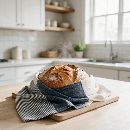 Chesapeake tea towel wrapped around a loaf