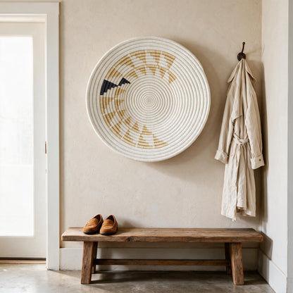Inyabu wall basket in an entryway